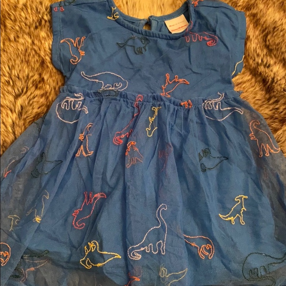 Hanna Andersson girl 18-24 dino embroidered dress